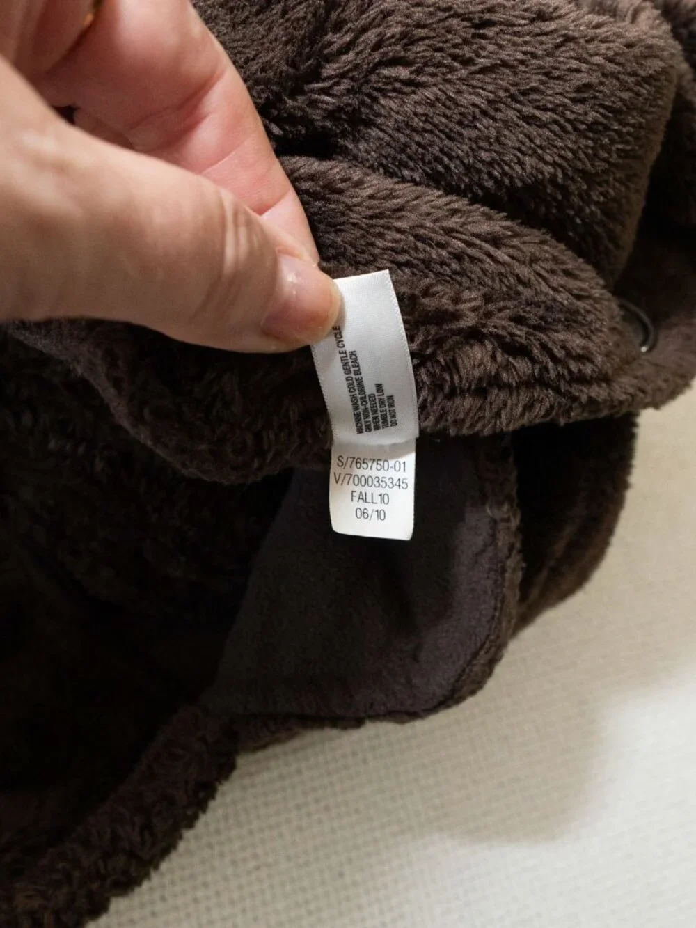Baby Gap Bunting 6-12 Months Brown Bear Fleece Hooded Footed One Piece Suit